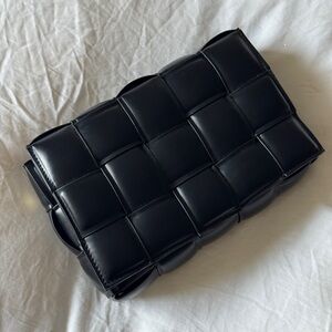 Black Woven Padded Clutch